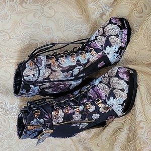 Floral 4 inch ankle boot size 9.5